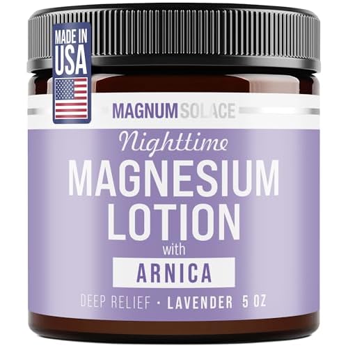 Magnum Solace Nighttime Magnesium Lotion with Arnica ? Highly Concentrated Magnesium for Muscles & Joints ? Apply to Legs or Feet Before Bed ? Skin-Friendly