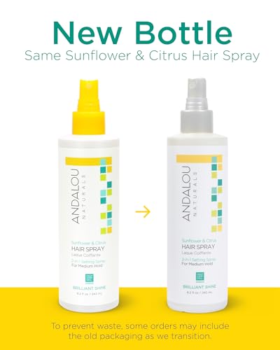 Andalou Naturals Brilliant Shine Hair Spray - Sunflower & Citrus, 8.2 fl oz