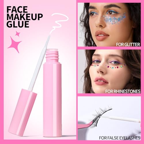 YGDZ Face Gems Kit with Makeup Glue - Rhinestones & Pearls
