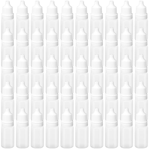 50 Pcs 10ml Plastic Dropper Bottles, Leak-Proof Squeezable Liquid Containers