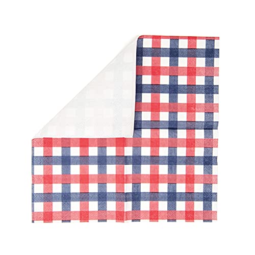 Red White and Blue Disposable Cocktail Napkins - 50 Pack