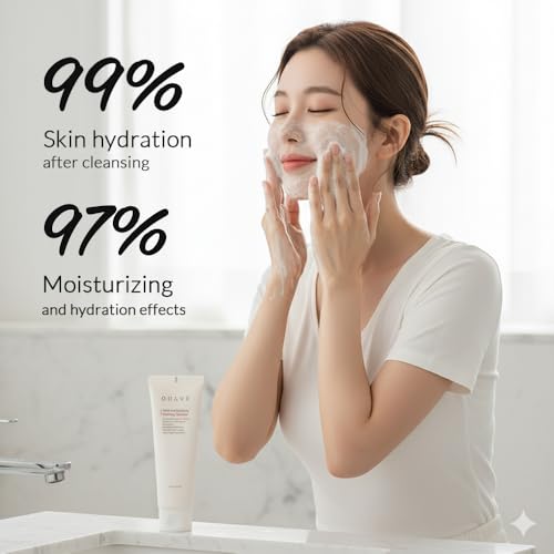 OHAVE Mild Foaming Face Wash - Vegan pH-Balanced Cleanser, 4.23 Fl Oz