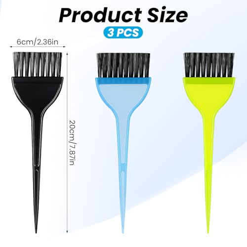 Hair Dye Brush Set — 3 Color Applicator Brushes for Even Tinting