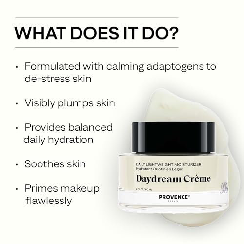 Provence Beauty Daydream Crème - Lightweight Hydrating Face Moisturizer with Ashwagandha & Vegan Collagen - 2 fl oz