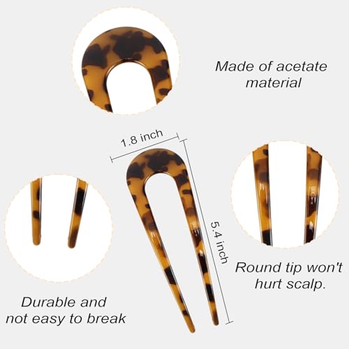 Canitor 5.4-Inch Large Tortoise Shell Hair Pin for Thick Hair
