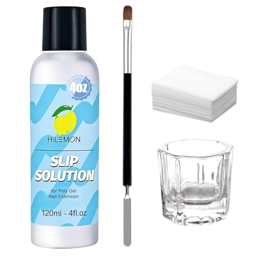 HiLemon Poly Gel Slip Solution Set - 4Oz with Brush & Cup