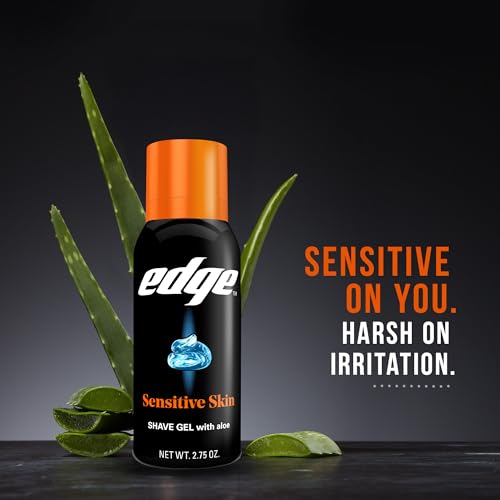 Edge Shaving Gel for Men, Sensitive Skin with Aloe, (12 Pack) - Shave Gel For Men That Moisturizes, Protects and Soothes To Help Reduce Skin Irritation