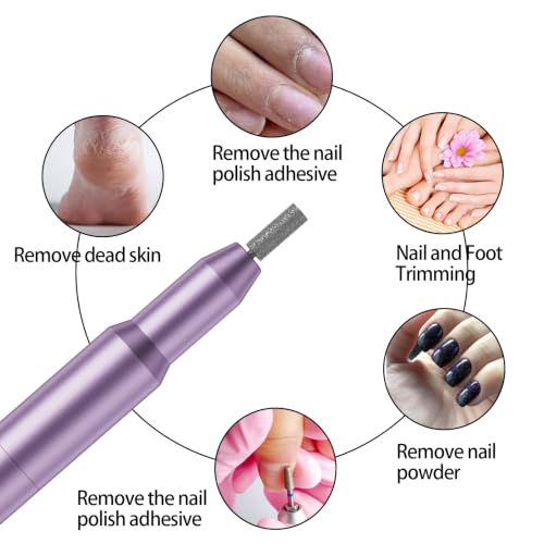 Rechargeable Electric Nail Drill Kit - Cordless Nail File Set for Gel Manicure & Pedicure