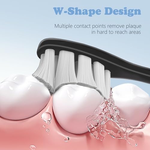 10-Pack Replacement Brush Heads for Suri Electric Toothbrush - Black