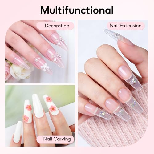 PEACECOLOR Acrylic Nail Kit with UV Lamp, Powder, Glitter & Tools