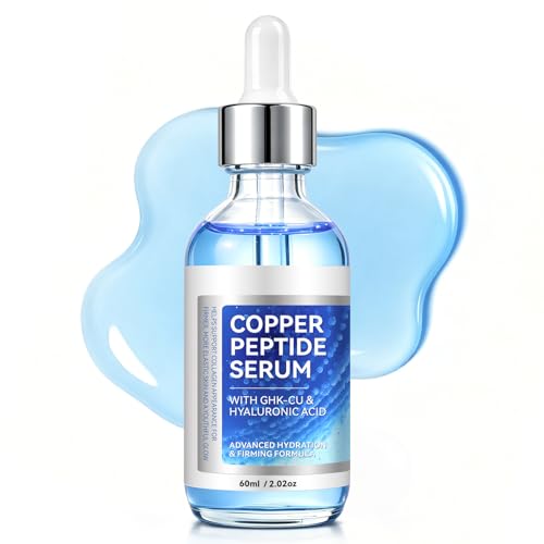 Copper Peptides Face Serum with GHK-Cu & Hyaluronic Acid - Hydrating for Sensitive Skin 2 Fl Oz