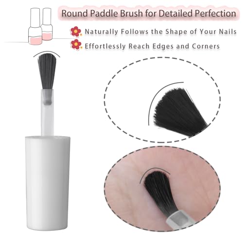 Agidea 15ml Empty Nail Polish Bottles with Paddle Brush - 6 Pack