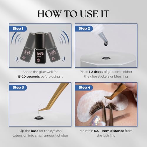 Lady Black Eyelash Extension Glue 5g - Fast-Drying Professional Lash Adhesive