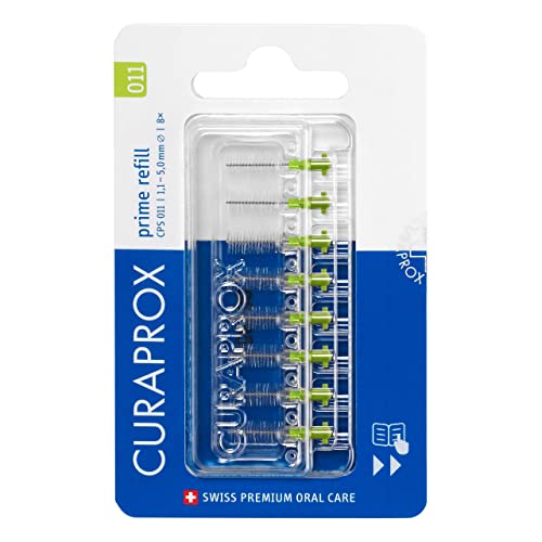 Curaprox CPS Prime Interdental Brush Refills 8-Pack, Size 011, Green, Pack of 1