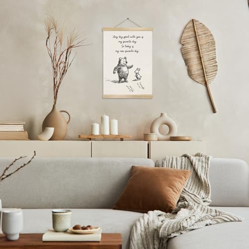 Little Bear Pooh Quote Wall Art | Natural Linen Poster 14x18.5