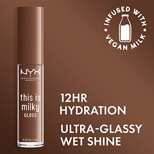 NYX Milky Gloss Vegan Lip Gloss - 12HR Hydration in Milk The Coco