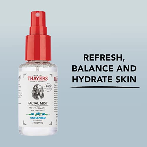 Thayers Unscented Witch Hazel Facial Mist Toner 3oz Pack of 3 - Alcohol-Free, Hydrating, All Skin Types