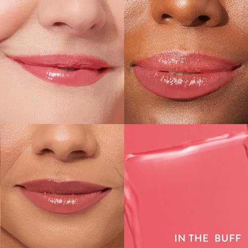 LAURA GELLER NEW YORK Jelly Balm Tinted Lip Balm ? In the Buff ? Hydrating Lip Color with Shine Finish ? Squalane & Vitamin E ? Buildable Sheer to Medium Coverage ? Vegan & Cruelty-Free
