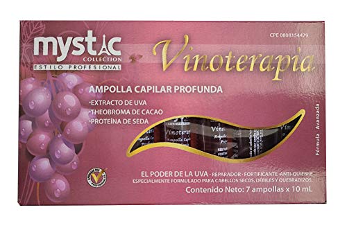 Mystic Vinoterapia Deep Hair Ampoules Pack of 7 - Nourishing Hair Treatment for Damaged Hair