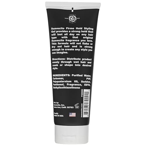 Suavecito Firme Hold Styling Gel 8 oz - Strong Hold, Alcohol-Free