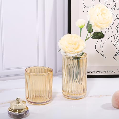 DASITON Crystal Glass Makeup Brush Holder Organizer - Coffee L