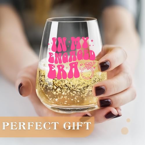 Engaged Era Stemless Wine Glass - 15oz Bridal Gift for Her