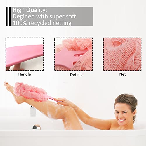 2-Pack Long-Handled Back Scrubber & Loofah Sponge with Pumice Stones