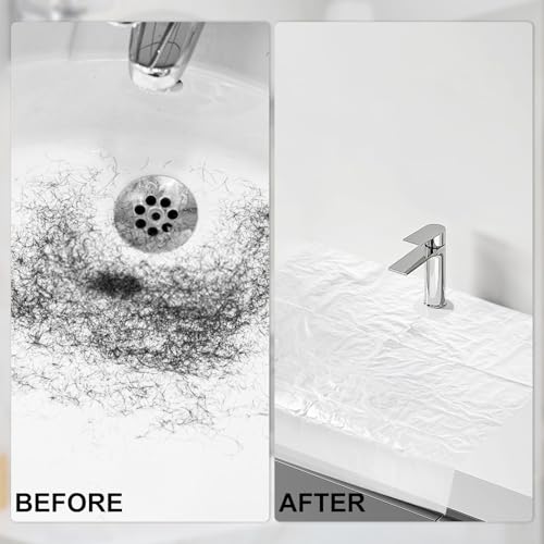 Beard Hair Catcher for Sink - Disposable Bib, 50 PCS Clear