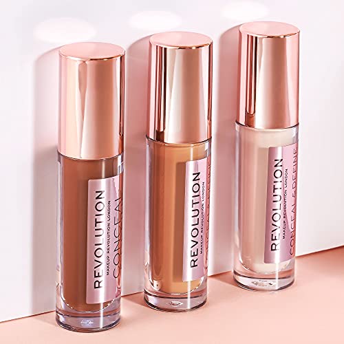 Revolution Conceal & Define Full Coverage Concealer, Shade C16, 2 Pack