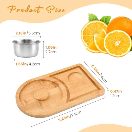 Wood Margarita Salt Rimmer Set with Stainless Steel Bowl
