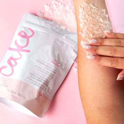 Vegan Body Sugar Scrub with Shea Butter & Oat Milk - Gentle Exfoliating Shower Wash