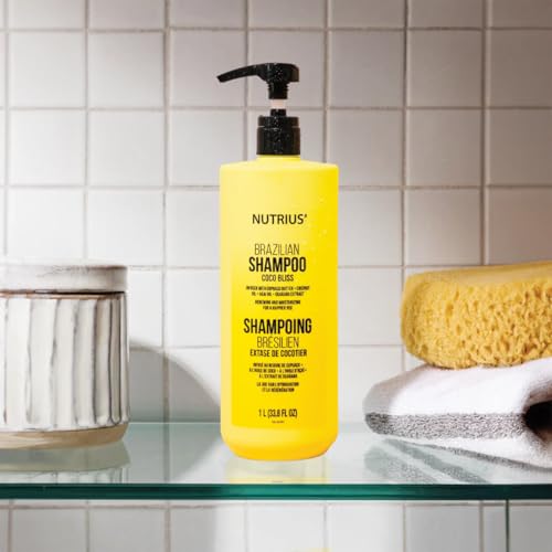 Nutrius Brazilian Shampoo, Coco Bliss Coconut Shampoo for Dry Hair,