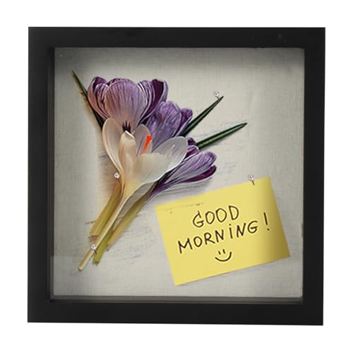 5x5 Shadow Box Frame - Wooden Display Case for Photos & Memorabilia