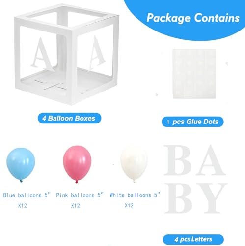 Transparent Baby Blocks with Letters for Gender Reveal Party