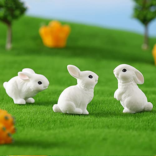 15pcs Mini Rabbit Figurines - Cute Cake Toppers for Easter & Parties