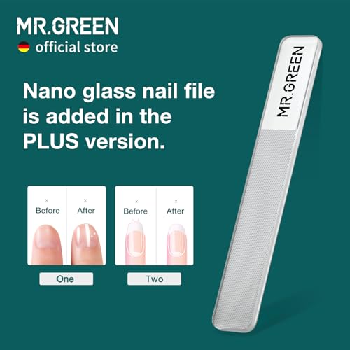 MR.GREEN Stainless Steel Nail Clipper & Nail File Set - Wide Jaw Opening for Thick Nails