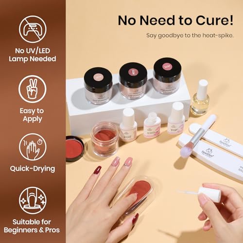 Beetles Fall Dip Powder Nail Kit - Espresso Glow Collection with Glitter & Tools