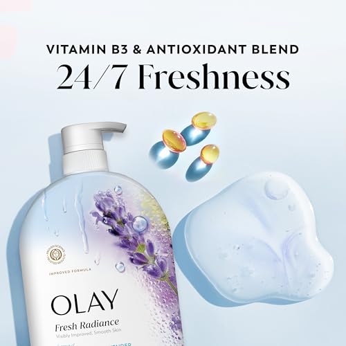 Olay Fresh Radiance Body Wash, Birch Water & Lavender, 35 Fl Oz - Plant-Based Cleanser