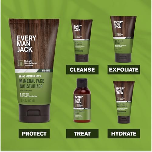 Every Man Jack Men's Face Lotion SPF 30 Mineral Sunscreen, 2-Pack