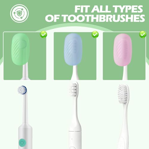 Lapfoon 6 Pack Silicone Toothbrush Covers - Universal Fit & Hygienic