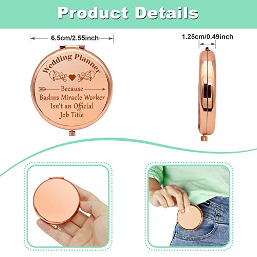 Mwphuy Wedding Planner Gift Compact Makeup Mirror for Wedding Coordinator - Thank You & Retirement Gift - For Wedding Planner