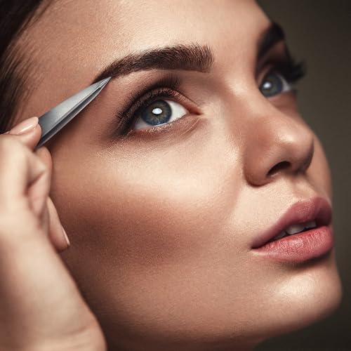 Silver Pointed Tweezers - High Carbon Stainless Steel Precision Hair Removal by MILLY