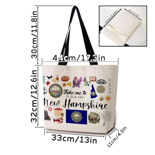 Take Me To New Hampshire Tote Bag - Lightweight Reusable Grocery Bag