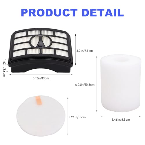 Shark Rotator HEPA Filter Replacement Kit - Fits NV500 NV501 NV502 NV503 NV505 NV510 NV520 NV552 ZU780 ZU782 ZU785 UV560