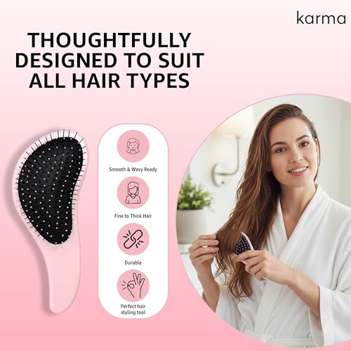 Karma Beauty Mini Wet Detangler Brush - Compact Hair Brush for Travel