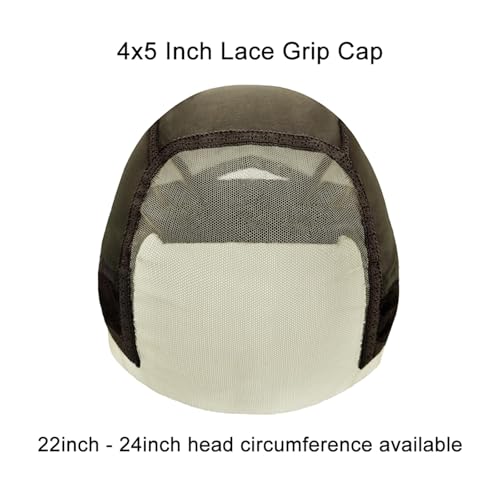 2-Pack Adjustable Non-Slip Wig Grip Caps with Transparent Lace Front