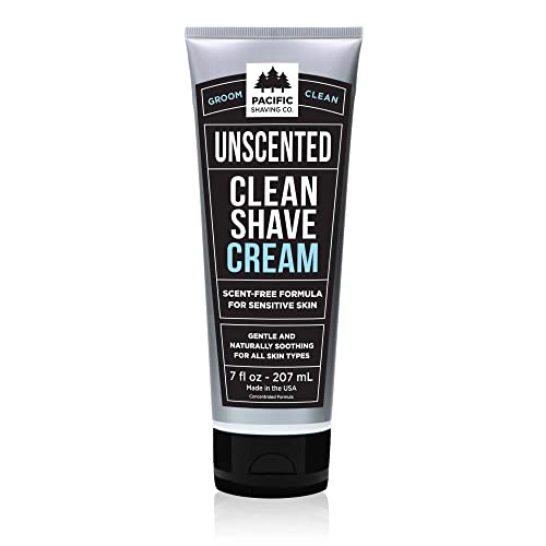 Pacific Shaving Company Sensitive Shaving Cream for Men - 7 Oz Hydrating Formula with Shea Butter & Vitamin E