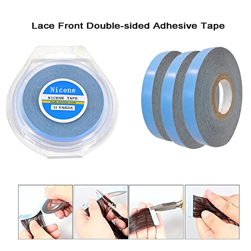 Nicene 2/5" x 12 Yards Blue Lace Front Support Tape for Wigs & Hair Extensions