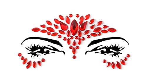 FACEGEM LONDON Red Self-Adhesive Face Gems Glitter Body Jewel Stickers