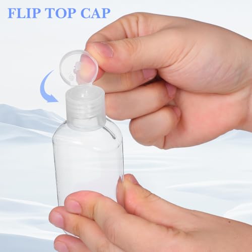 EXCEART Refillable Travel Bottles with Carabiner Hook - 15-Pack